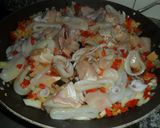 A picture of step 2 of Mixed Chicken and Seafood Paella.