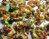 Foto del paso 5 de la receta: Rodajas de berenjenas con topping de verduritas al horno