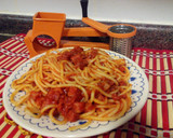 Foto del paso 4 de la receta: Espaguetis express con jamón y chorizo