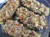 Berenjenas rellenas de carne y queso