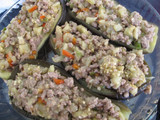Berenjenas rellenas de carne y queso