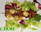 Foto del paso 5 de la receta: Brochetas de solomillo de cerdo y queso brie