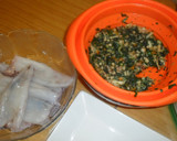 Foto del paso 5 de la receta: Calamares rellenos en salsa de espinaca