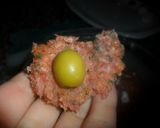 Foto del paso 2 de la receta: Macarrones con albóndigas al pimentón rellenas de aceitunas