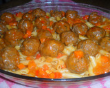 Foto del paso 7 de la receta: Macarrones con albóndigas al pimentón rellenas de aceitunas