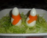 Foto del paso 5 de la receta: Muñecos de nieve de huevos rellenos