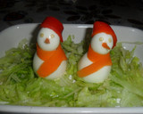 Foto del paso 6 de la receta: Muñecos de nieve de huevos rellenos