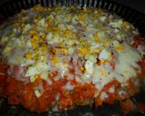 Foto del paso 4 de la receta: Pizza de carne con jamón y queso