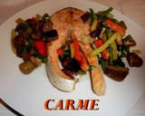 Foto del paso 4 de la receta: Salmón con verduras a la vainilla y canela en papillotte