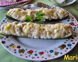 Foto del paso 6 de la receta: Calabacines rellenos de queso fresco batido y atún en escabeche