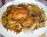 Foto del paso 5 de la receta: Pollo relleno de patatas, manzanas y jamón serrano