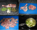 Foto del paso 1 de la receta: Cordero con ajetes, guisantes y alcachofas