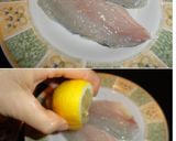 Foto del paso 1 de la receta: Filetes de dorada en cama de manzana a la plancha