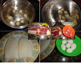 Foto del paso 1 de la receta: Calamares rellenos de langostinos y jamón ibérico