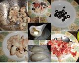 Foto del paso 2 de la receta: Calamares rellenos de langostinos y jamón ibérico