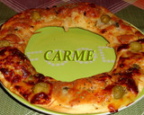 Foto del paso 5 de la receta: Rosca pizza de jamón y quesos