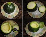 Foto del paso 1 de la receta: Calabacín redondo relleno de langostinos