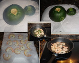 Foto del paso 4 de la receta: Calabacín redondo relleno de langostinos