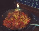 Foto del paso 4 de la receta: Kilauea de arroz basmati erupcionando dados de bonito al curry cocido en leche de coco