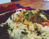 Foto del paso 7 de la receta: Kilauea de arroz basmati erupcionando dados de bonito al curry cocido en leche de coco