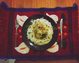 Foto del paso 8 de la receta: Kilauea de arroz basmati erupcionando dados de bonito al curry cocido en leche de coco