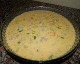 Foto del paso 3 de la receta: Pastel de puerros, calabacín y gambas