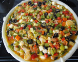 Foto del paso 5 de la receta: Tarta de verduras con aceitunas y mozzarella