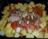 Foto del paso 3 de la receta: Cerdo asado a las hierbas con jamón y queso