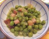 Foto del paso 1 de la receta: Bacalao fresco guisado con guisantes caramelizados