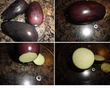 Foto del paso 1 de la receta: Berenjenas rellenas de langostinos con salsa de queso