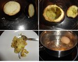 Foto del paso 3 de la receta: Berenjenas rellenas de langostinos con salsa de queso