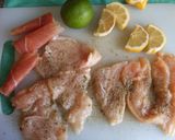 Foto del paso 1 de la receta: Brochetas de pollo y jamón gratinadas con queso