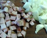 Foto del paso 1 de la receta: Sopa crema de arvejas con panceta / tocino