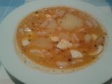 Judías blancas con patatas y huevo