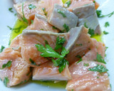 Foto del paso 1 de la receta: Entrante de salmón y pimientos