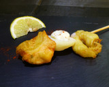 Foto del paso 4 de la receta: Brocheta de salmón, langostino y patata
