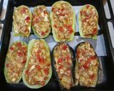 Foto del paso 5 de la receta: Berenjenas y calabacines rellenos de pechuga de pavo