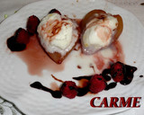 Foto del paso 6 de la receta: Peras al vino con helado y frambuesas