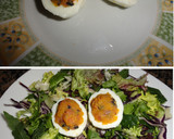 Foto del paso 5 de la receta: Huevos rellenos de salmón en aceite y aceituna