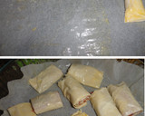 Foto del paso 3 de la receta: Bocaditos de masa filo con jamón serrano y queso