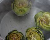 Foto del paso 1 de la receta: Alcachofas estofadas con champiñones y bacón