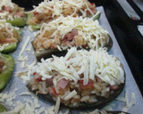 Foto del paso 7 de la receta: Berenjenas y calabacines rellenos de arroz y bacón