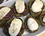 Foto del paso 10 de la receta: Alcachofas rellenas de morcilla y gratinadas con queso mozzarella