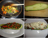 Foto del paso 3 de la receta: Calabacín relleno de verduras salteadas