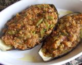 Foto del paso 6 de la receta: Berenjenas rellenas de lentejas y judías verdes