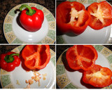 Foto del paso 1 de la receta: Pimiento relleno de pollo con soja y miel