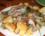 Foto del paso 10 de la receta: Cordero al horno con patatas asadas y alcachofas