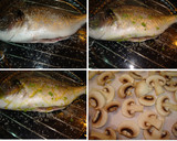 Foto del paso 4 de la receta: Dorada al horno con guisantes y champiñones