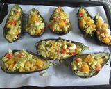 Foto del paso 4 de la receta: Berenjenas rellenas de vegetales y quesos variados