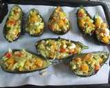 Foto del paso 4 de la receta: Berenjenas rellenas de vegetales y quesos variados